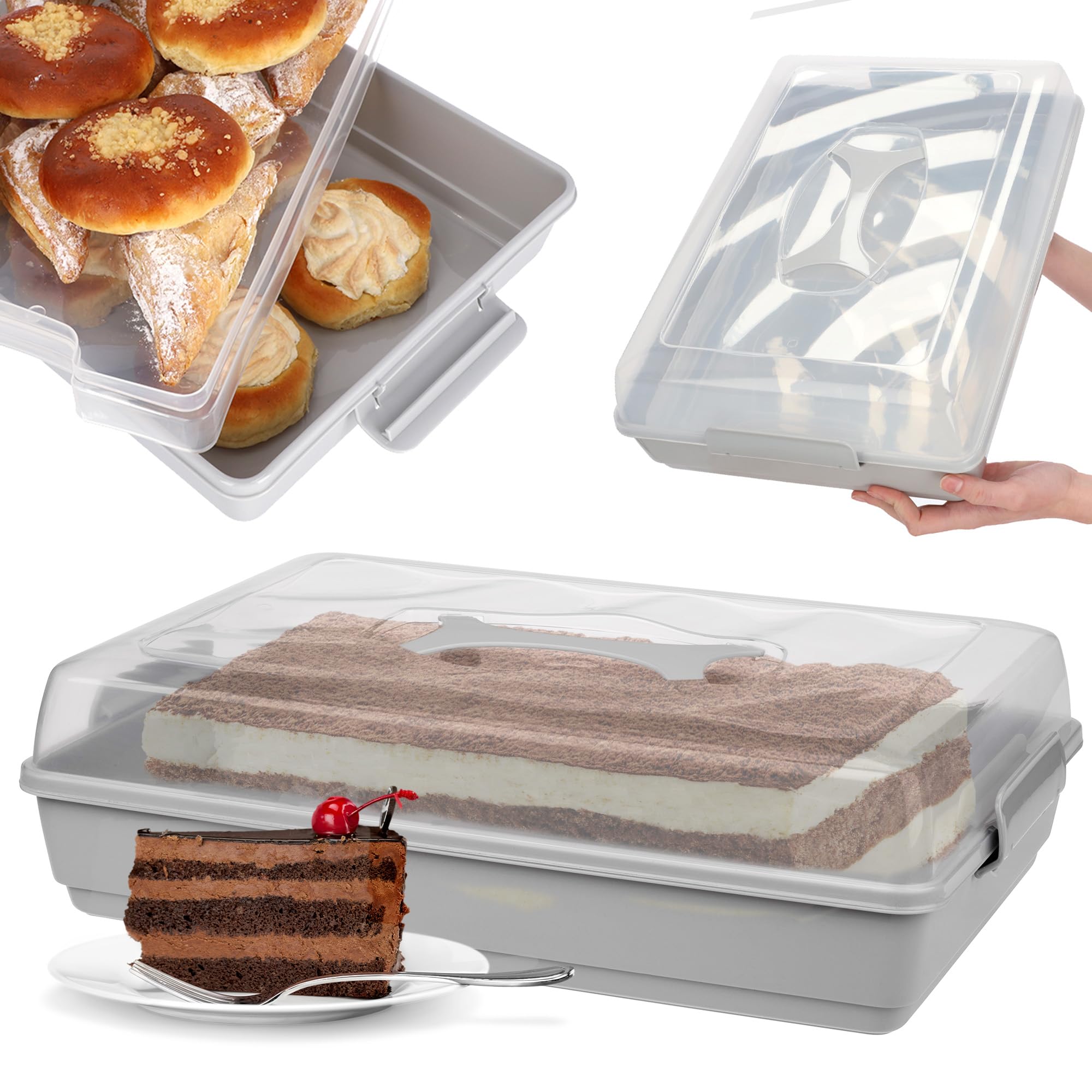 LA BOÎTE À GÂTEAUX KADAX Boîte à gâteau, à muffins, avec couvercle et poignée